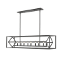 Z-Lite Euclid 10 Light 56" Wide Linear Chandelier Matte Black