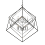 Z-Lite Euclid 12 Light 48" Wide Two Tier Nexted Cube Chandelier Chrome / Matte Black