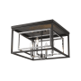Z-Lite Euclid 4 Light 15" Wide Nested Cube Flush Mount Ceiling Light Chrome / Matte Black