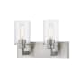 Z-Lite Savannah 2 Light 16" Wide Vanity Light with Clear Glass Shades Brushed Nickel