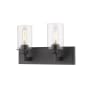 Z-Lite Savannah 2 Light 16" Wide Vanity Light with Clear Glass Shades Bronze