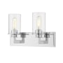 Z-Lite Savannah 2 Light 16" Wide Vanity Light with Clear Glass Shades Chrome