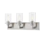 Z-Lite Savannah 3 Light 23" Wide Vanity Light with Clear Glass Shades Brushed Nickel