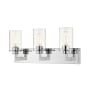 Z-Lite Savannah 3 Light 23" Wide Vanity Light with Clear Glass Shades Chrome