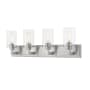 Z-Lite Savannah 4 Light 32" Wide Vanity Light with Clear Glass Shades Brushed Nickel