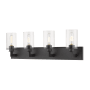 Z-Lite Savannah 4 Light 32" Wide Vanity Light with Clear Glass Shades Bronze