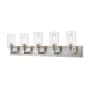 Z-Lite Savannah 5 Light 39" Wide Vanity Light with Clear Glass Shades Brushed Nickel