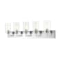 Z-Lite Savannah 5 Light 39" Wide Vanity Light with Clear Glass Shades Chrome