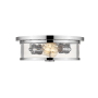 Z-Lite Savannah 2 Light 14" Wide Flush Mount Drum Ceiling Fixture with a Clear Glass Shade Chrome