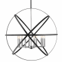 Z-Lite Cavallo 10 Light 36" Wide Globe Chandelier Hammered Black / Chrome