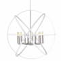 Z-Lite Cavallo 10 Light 36" Wide Globe Chandelier Hammered White / Brushed Nickel