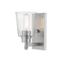 Z-Lite Bohin 9" Tall Bathroom Sconce Clear Seedy Glass Brushed Nickel
