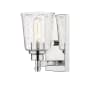 Z-Lite Bohin 9" Tall Bathroom Sconce Clear Seedy Glass Chrome