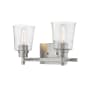 Z-Lite Bohin 2 Light 16" Wide Vanity Light with Clear Seedy Glass Brushed Nickel