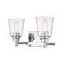 Z-Lite Bohin 2 Light 16" Wide Vanity Light with Clear Seedy Glass Chrome