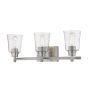 Z-Lite Bohin 3 Light 24" Wide Vanity Light with Clear Seedy Glass Shades Brushed Nickel