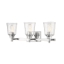 Z-Lite Bohin 3 Light 24" Wide Vanity Light with Clear Seedy Glass Shades Chrome