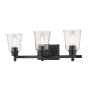 Z-Lite Bohin 3 Light 24" Wide Vanity Light with Clear Seedy Glass Shades Matte Black