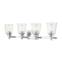 Z-Lite Bohin 4 Light 32" Wide Vanity Light with Clear Seedy Glass Shades Chrome
