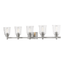 Z-Lite Bohin 5 Light 41" Wide Vanity Light with Clear Seedy Glass Shades Brushed Nickel