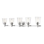 Z-Lite Bohin 5 Light 41" Wide Vanity Light with Clear Seedy Glass Shades Chrome