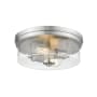 Z-Lite Bohin 2 Light 13" Wide Flush Mount Ceiling Light with a Clear Seedy Glass Brushed Nickel