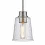 Z-Lite Bohin 5" Wide Pendant with Clear Seedy Glass Shade Brushed Nickel