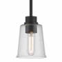 Z-Lite Bohin 5" Wide Pendant with Clear Seedy Glass Shade Matte Black