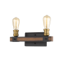 Z-Lite Kirkland 2 Light 14" Wide Faux Wood Bathroom Light Rustic Mahogany