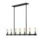 Z-Lite Kirkland 7 Light 44" Wide Faux Wood Linear Chandelier Ashen Barnboard