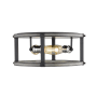 Z-Lite Kirkland 3 Light 16" Wide Flush Mount Faux Wood Ceiling Fixture Ashen Barnboard