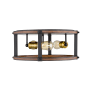 Z-Lite Kirkland 3 Light 16" Wide Flush Mount Faux Wood Ceiling Fixture Rustic Mahogany