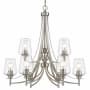 Z-Lite Joliet 9 Light 31" Wide Chandelier Brushed Nickel