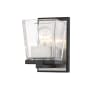 Z-Lite Bleeker Street 8" Tall Bathroom Sconce Matte Black / Brushed Nickel