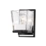 Z-Lite Bleeker Street 8" Tall Bathroom Sconce Matte Black / Chrome