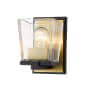Z-Lite Bleeker Street 8" Tall Bathroom Sconce Matte Black / Olde Brass