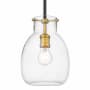 Z-Lite Bella 8" Wide Mini Pendant Matte Black / Olde Brass