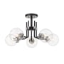 Z-Lite Parsons 5 Light 27" Wide Semi-Flush Ceiling Fixture Matte Black / Brushed Nickel