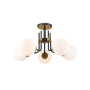 Z-Lite Parsons 5 Light 27" Wide Semi-Flush Ceiling Fixture Matte Black / Olde Brass