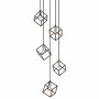Z-Lite Vertical 5 Light 21" Wide Multi Light Pendant Matte Black / Brushed Nickel