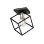 Z-Lite Vertical 10" Wide Semi-Flush Square Ceiling Fixture Matte Black / Brushed Nickel