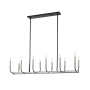 Z-Lite Haylie 12 Light 15" Wide Taper Candle Chandelier Matte Black / Brushed Nickel
