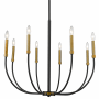 Z-Lite Haylie 8 Light 33" Wide Taper Candle Chandelier Matte Black / Olde Brass