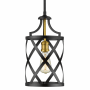 Z-Lite Malcalester 8" Wide Mini Pendant Matte Black / Olde Brass