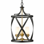Z-Lite Malcalester 3 Light 14" Wide Pillar Candle Chandelier Matte Black / Olde Brass