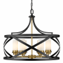 Z-Lite Malcalester 6 Light 24" Wide Pillar Candle Chandelier Matte Black / Olde Brass