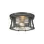 Z-Lite Cape Harbor 2 Light 12" Wide Flush Mount Drum Ceiling Fixture Bronze