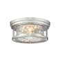 Z-Lite Clarion 2 Light 12" Wide Flush Mount Drum Ceiling Fixture Brushed Nickel