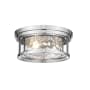 Z-Lite Clarion 2 Light 12" Wide Flush Mount Drum Ceiling Fixture Polished Nickel