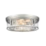 Z-Lite Clarion 4 Light 17" Wide Flush Mount Drum Ceiling Fixture Brushed Nickel